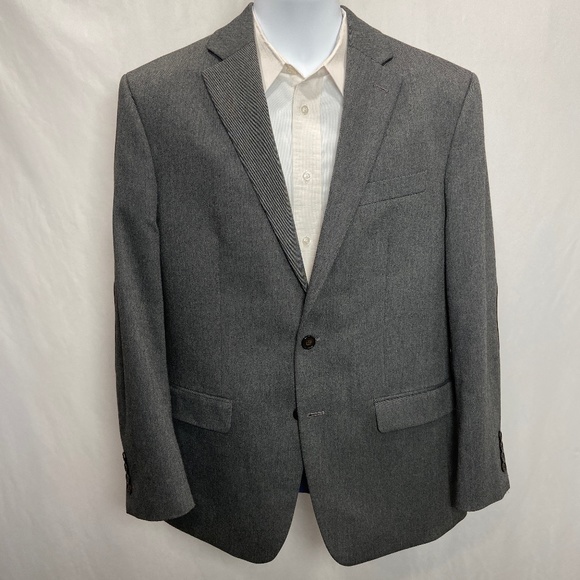 Chaps Gray Check Suit Coat Blazer Sport Jacket 40R Men's - Picture 1 of 5